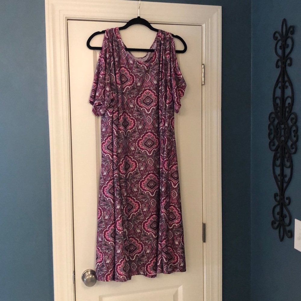 Kim Rogers cold shoulder dress.